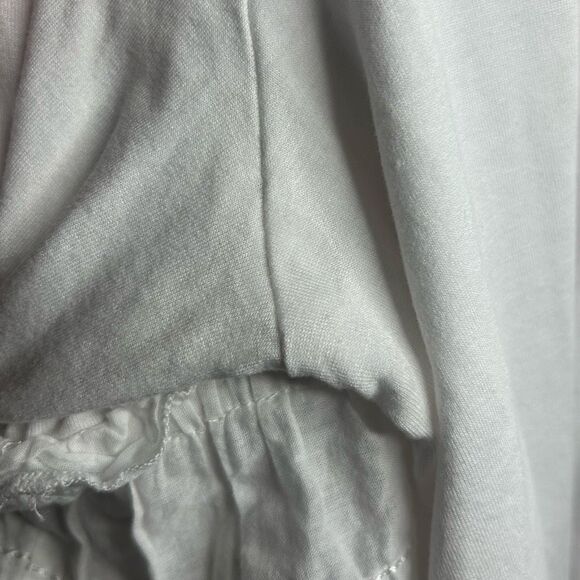 Kobi Halperin White 3/4 Sleeve Spencer Embroidered Top Ruffle Size M Bell Sleeve - Picture 11 of 12